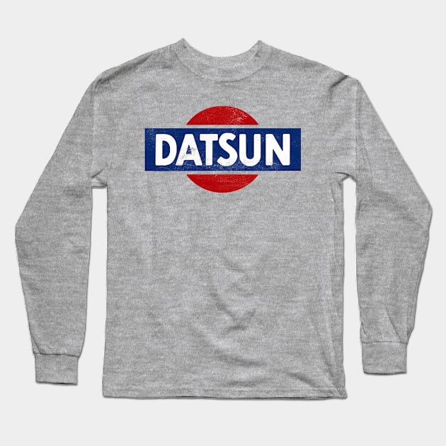 Datsun -- Vintage Look Faded Retro Design Long Sleeve T-Shirt by CultOfRomance